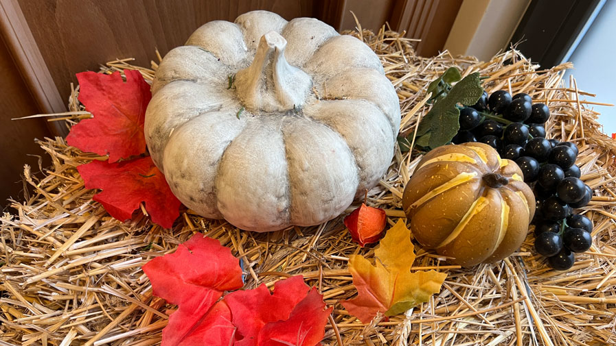 Herbstliche Deko im Restaurant der ProCurand Seniorenresidenz Bölschestraße